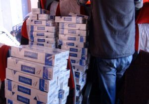 Pasinler'de 30 bin paket kaçak sigara ele geçirildi