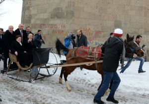 Bakan Sarı'dan atlı kızak turu