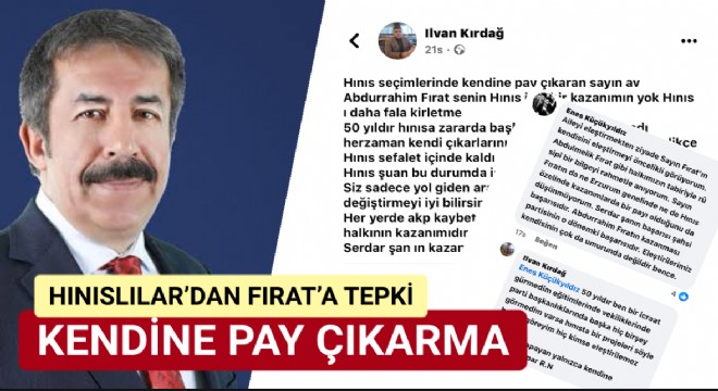 Abdurrahim Fırat'a Hınıs tepkisi...