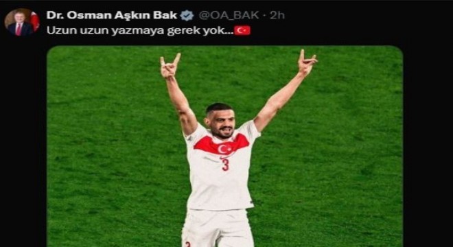 Bak: ‘Uzun uzun yazmaya gerek yok'