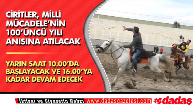 Ciritler Milli Mücadele'nin 100'üncü yılı anısına atılacak