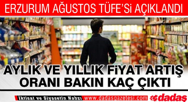 Erzurum ağustos TÜFE'si açıklandı