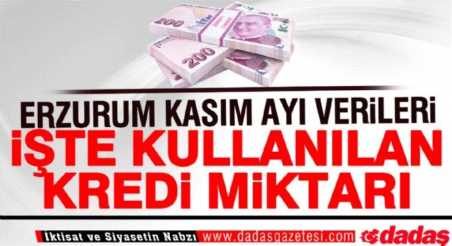 Erzurum'da Kasım ayında bakın ne kadar nakdi kredi kullanıldı
