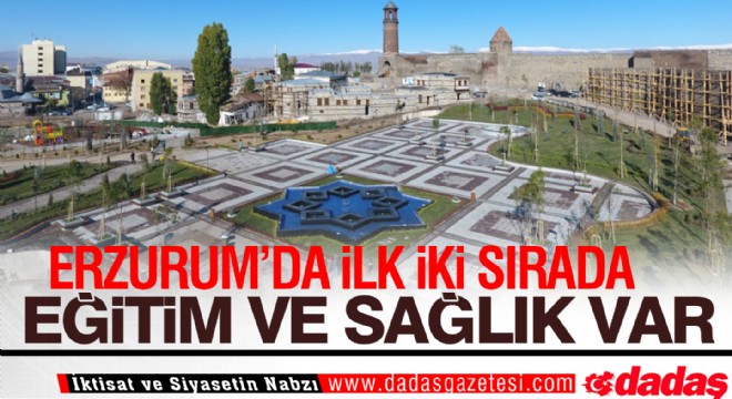Erzurum'da ilk iki sırada eğitim ve sağlık var