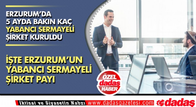 Erzurum'da son 5 ayda kaç yabancı sermayeli şirket kuruldu?