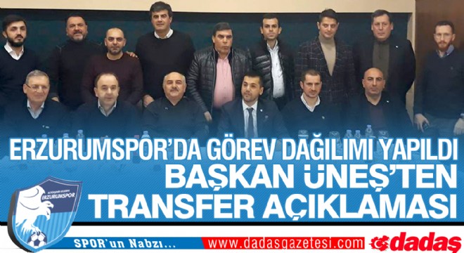 Erzurumspor'da görev dağılımı yapıldı