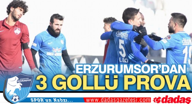 Erzurumspor'dan 3 gollü prova