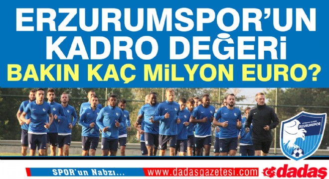 Erzurumspor'un kadro değeri açıklandı