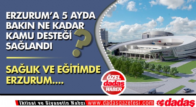 Erzurum'a 5 ayda bakın ne kadar kamu desteği sağlandı