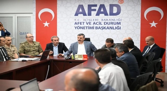 Erzurum'da kriz merkezi toplandı