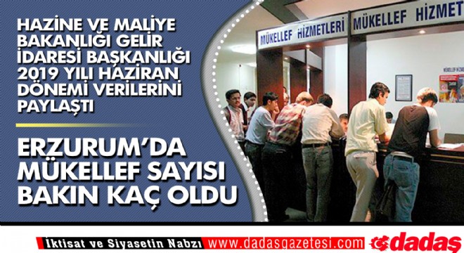 Hazine ve Maliye Bakanlığı Erzurum verilerini paylaştı