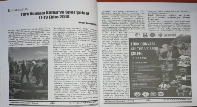 Kerkük'ten Erzurum'a teşekkür