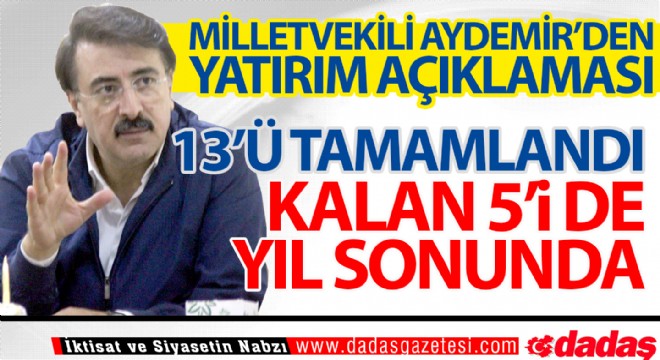 Milletvekili Aydemir'den yatırım açıklaması