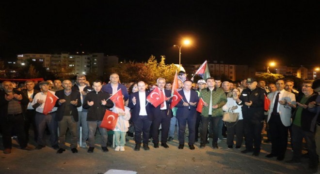 Oltu'da Filistin'e destek yürüyüşü