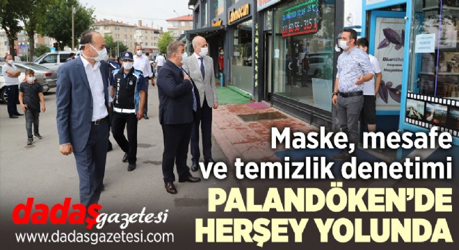 Palandöken'de maske, mesafe ve temizlik denetimi