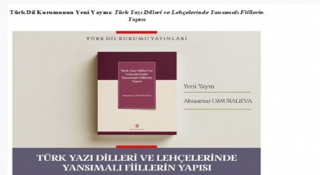 TDK'dan Yeni Yayın