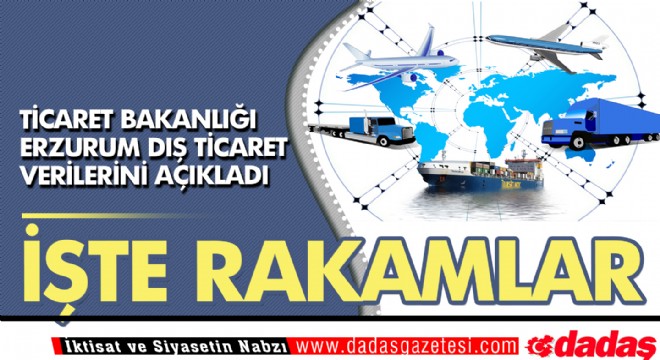 İşte Erzurum'un Dış Ticaret rakamları