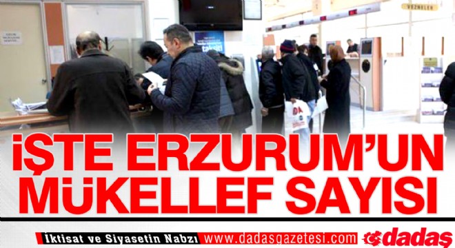 İşte Erzurum'un mükellef sayısı