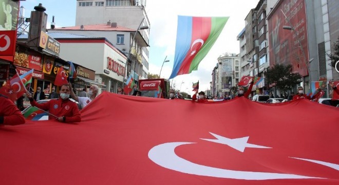 Azerbaycan'a destek için yürüdüler