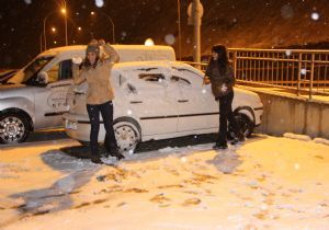 Erzurum dağları kar ile bora